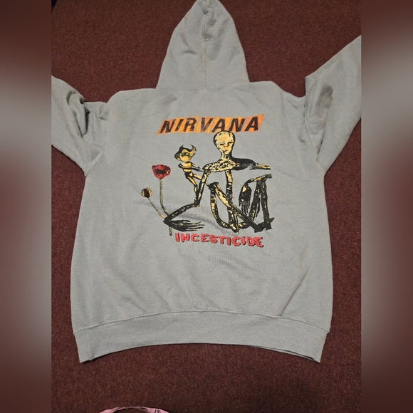 Nirvana Incesticide Hoodie Size Small Light Green No String In Hoodie - Picture 5 of 6